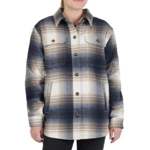 Ski-Doo Women's Lifestyle Overshirt Flannel L Heavy Warm Pockets NEW - Picture 3 of 9